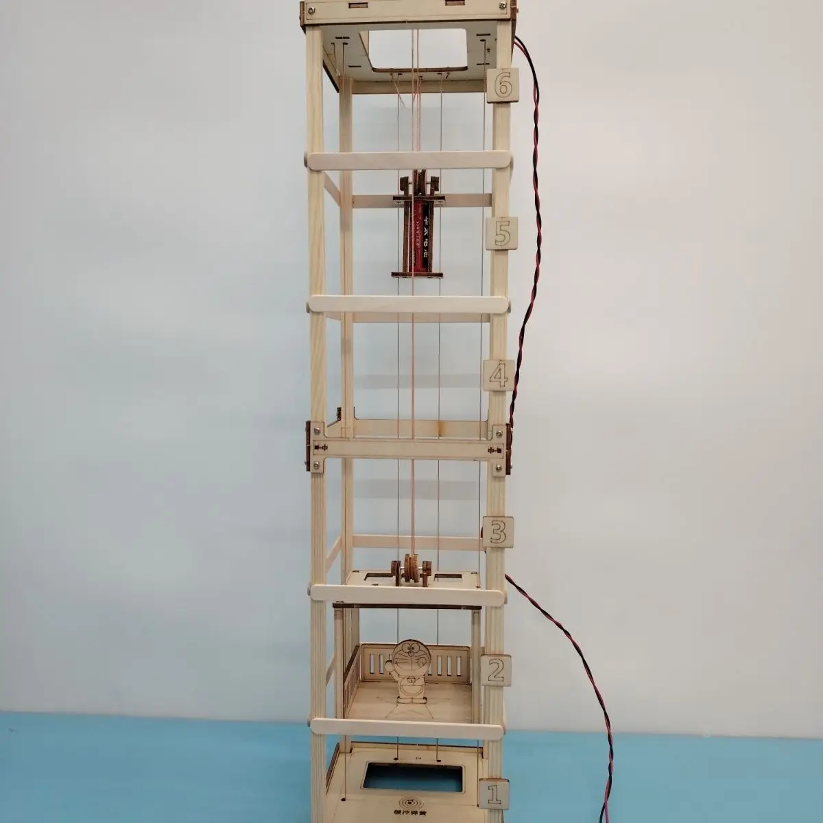 Six Floors Elevator Model Kids Science Toys Wooden Puzzle STEM Technological Physics Learning Kit Educational Toys For Children