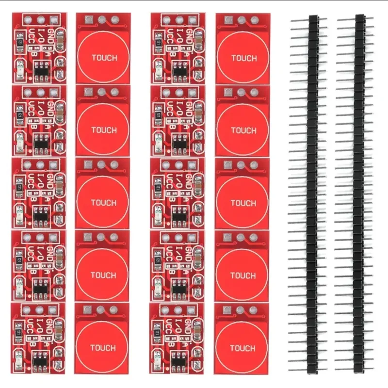 20PCS+ 2PCS 40 Pin Header TTP223 Touch Key Capacitive Switch Button Module Capacitor Type Self-Locking/No-Locking