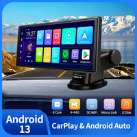 10.26 Inch Android 13 Video Recorder Wireless CarPlay & Android Auto Dash Cam GPS Navigation AUX FM Rearview Mirror Camera DVR