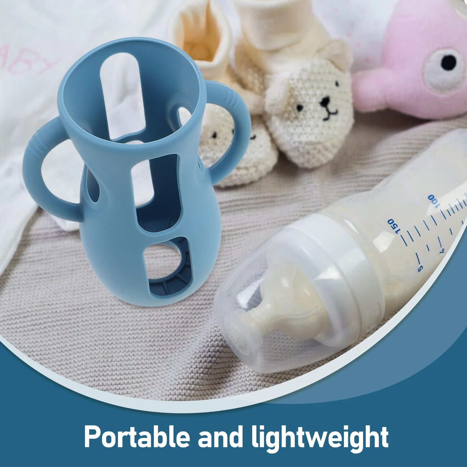 قطعتان من أغطية حماية لزجاجة الأطفال المصنوعة من السيليكون، حامل زجاجة الرضاعة المحمول المضاد للتسرب المتوافق مع Avent #4