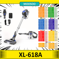 MOOSOO XL-618A Cordless Stick Vacuum Cleaner, 12KPa Strong Suction, 30min Max. Runtime, 120W Brushless Motor,1.3L Large Dust Cup