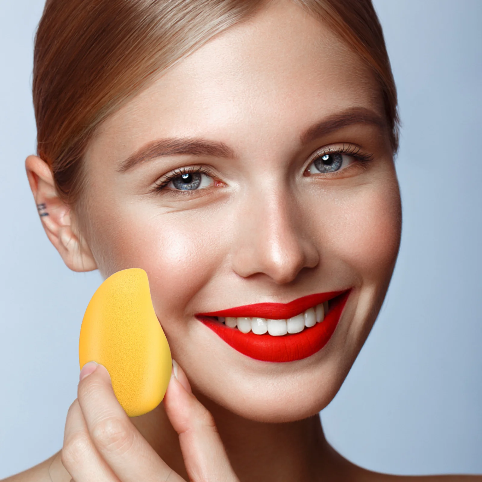 4 قطع من إسفنجات المكياج على شكل مانجو للنساء، أدوات مكياج الوجه ومستلزمات مستحضرات التجميل