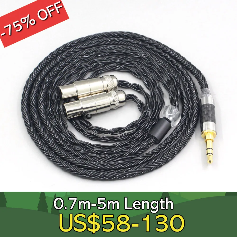 

LN007408 16 Core 7N OCC Black Braided Earphone Cable For Meze Empyrean Kennerton Thekk Headphone