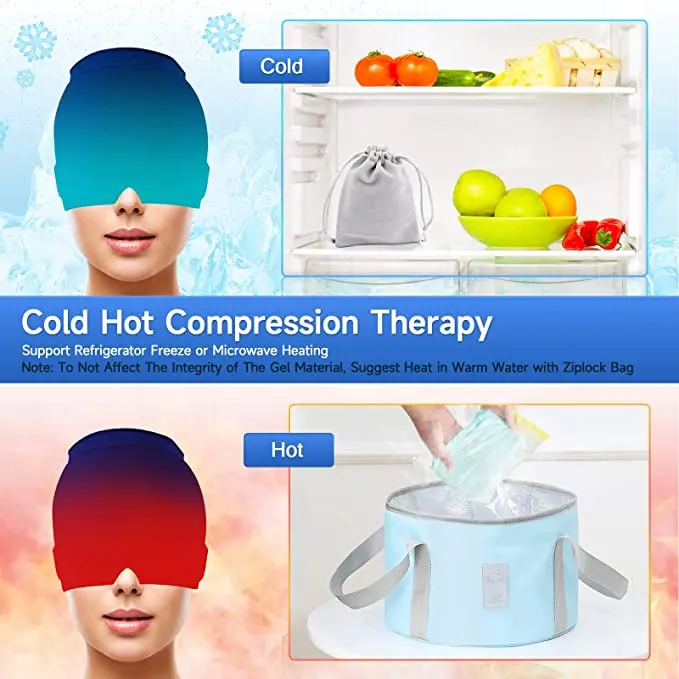 Therapy Headpack Migraine Relief Cap Gel Ice Cap Cold Pack Head Pack Cooling Cold Face Pack Cold Face