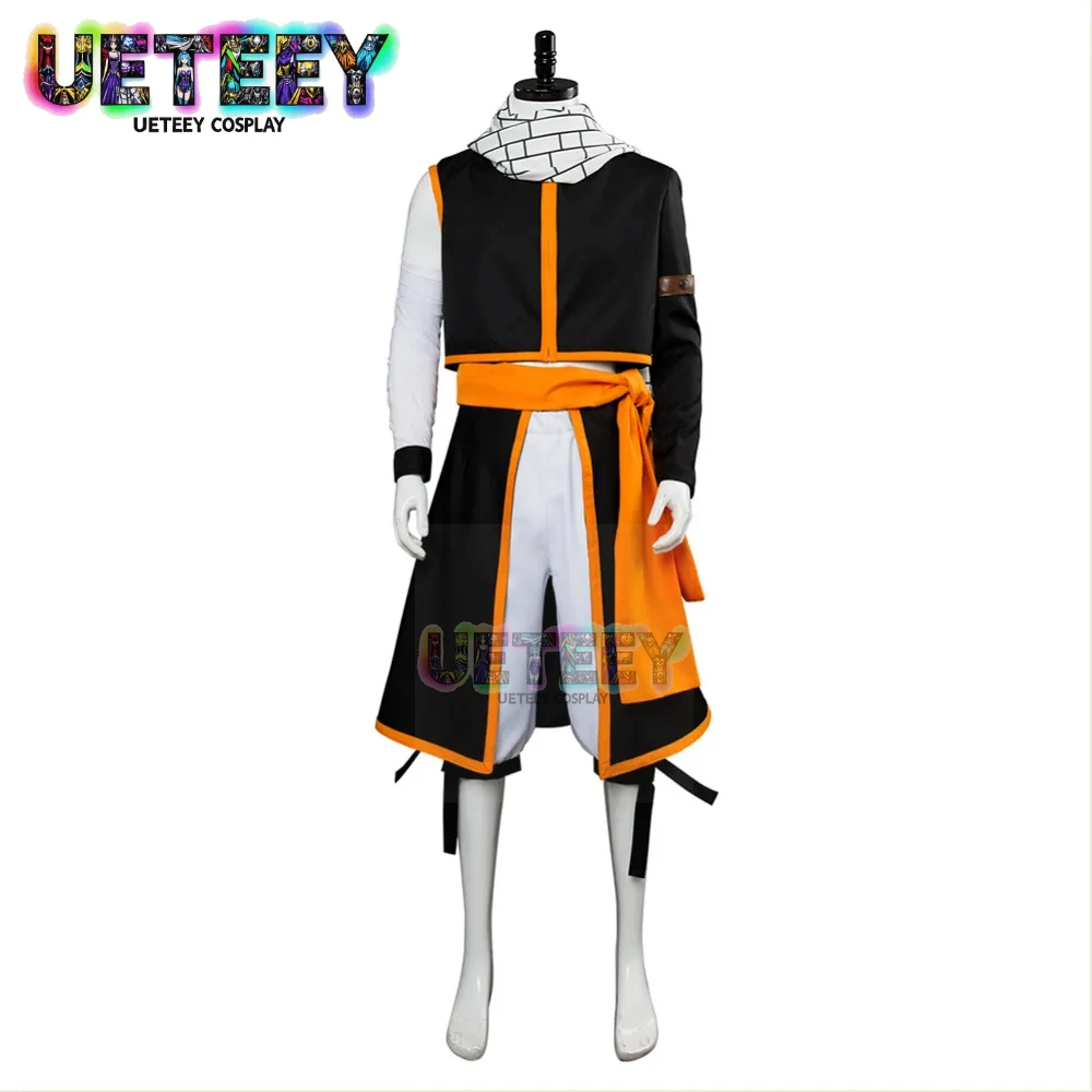 

UETEEY Natsu Cosplay Costume Fairy Tail Cosplay Etherious Natsu Dragneel Costume Scarf Full Set Halloween Party Anime Costume