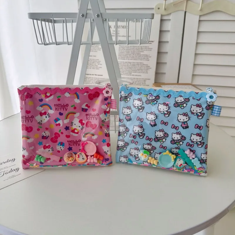

Kawaii Hello Kitty Bag Cute Anime Snacks Toys Mobile Makeup Lipstick Storage Wallet New Women Accessories Wholesale Holiday Gift