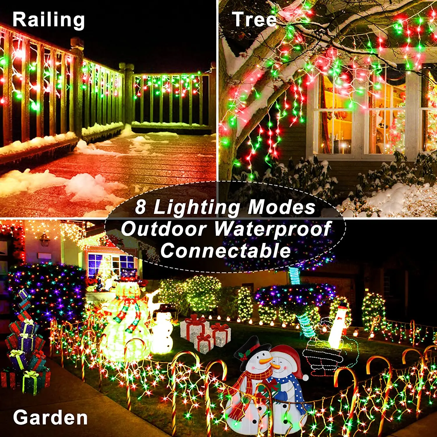 24V Christmas Lights Decorations Outdoor Safe Voltage LED Curtain Icicle String Light IP44 Street Garland On The House Winter