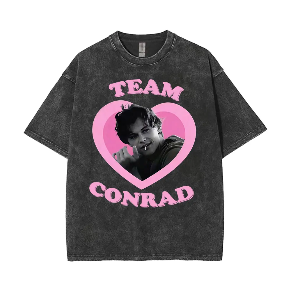 كونراد فيشر جولة خمر غسلها تي شيرت فريق كونراد أبناء الشاطئ الصيف الرومانسية تي شيرت الرجال النساء القطن المتضخم تي شيرت #5