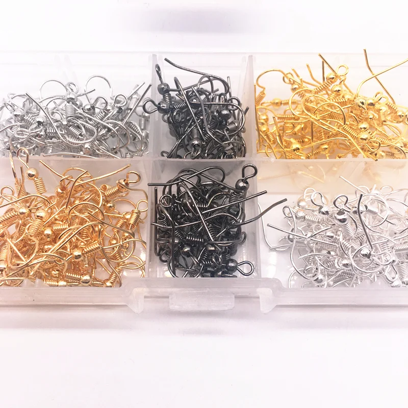 100PCS(50pair) Findings Earring Hook Coil Ear Wire DIY Jewelry Making