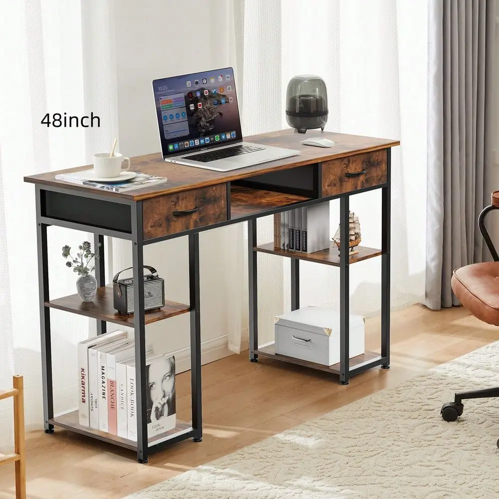 

standing desk l shaped desk table2Tier Modern Computer Desk W Storage Drawers 32 48 Size Options 3 Colors Black White Rust Brown