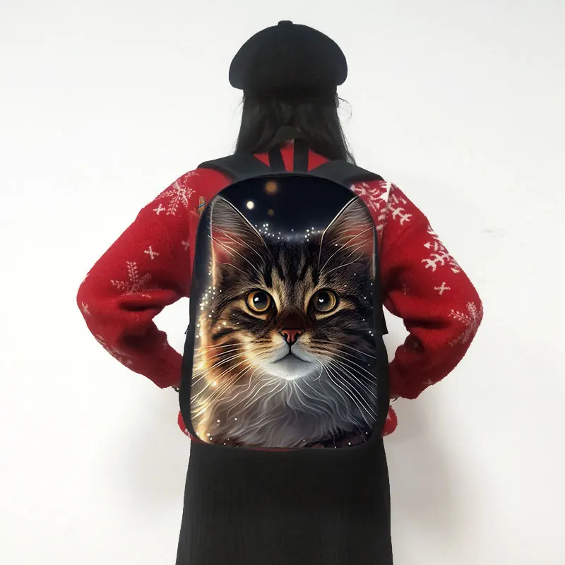 Cute Cat Backpack Persian/Siamese Cat Children School Bags for Teenager Scottish British Cat Laptop Backpacks Kitten Book Bag