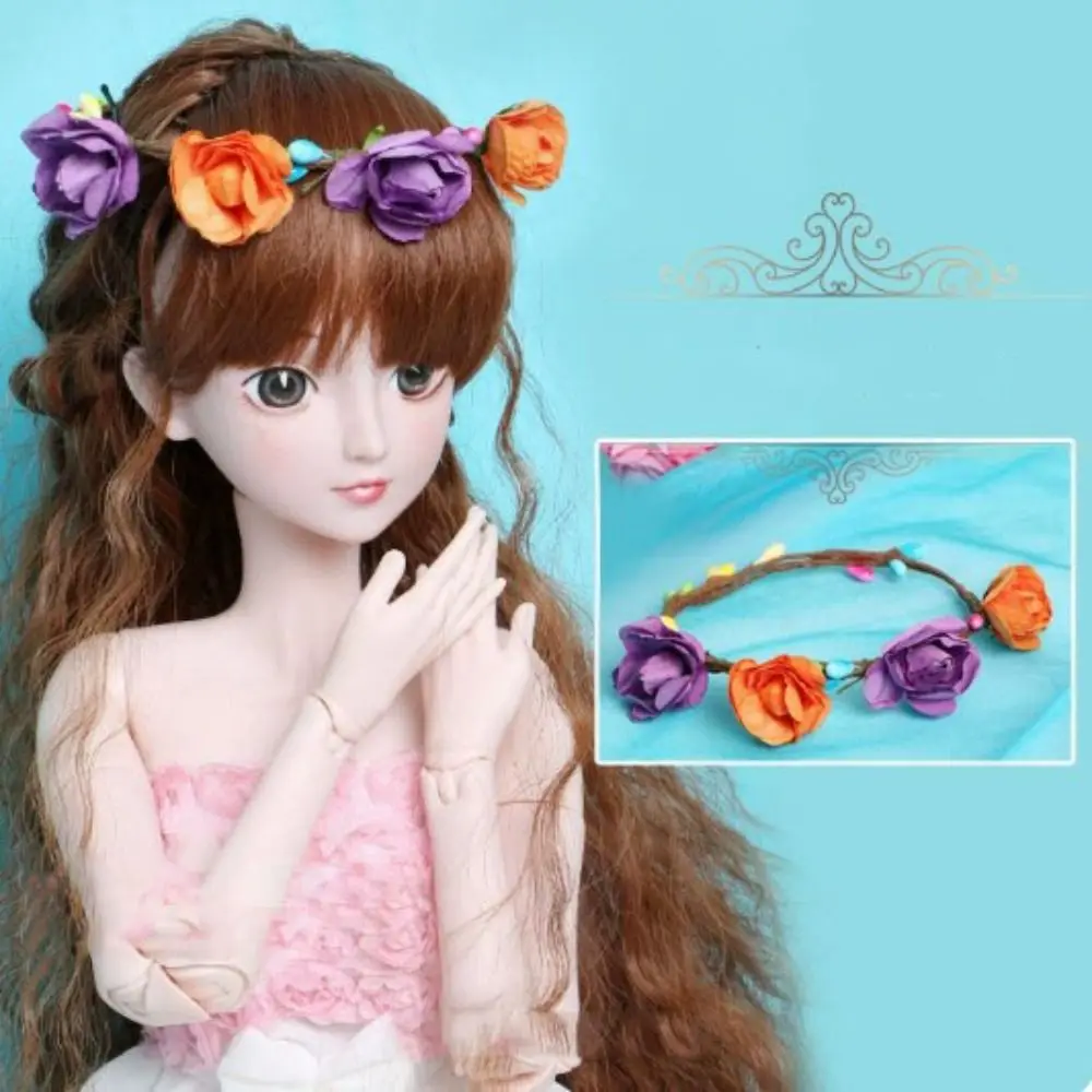 New Fashion Doll Flowers Headband DIY Hair Accessories Party Handmade Headwear Multi-colors Doll Headband for 1/3 BJD 60cm Doll