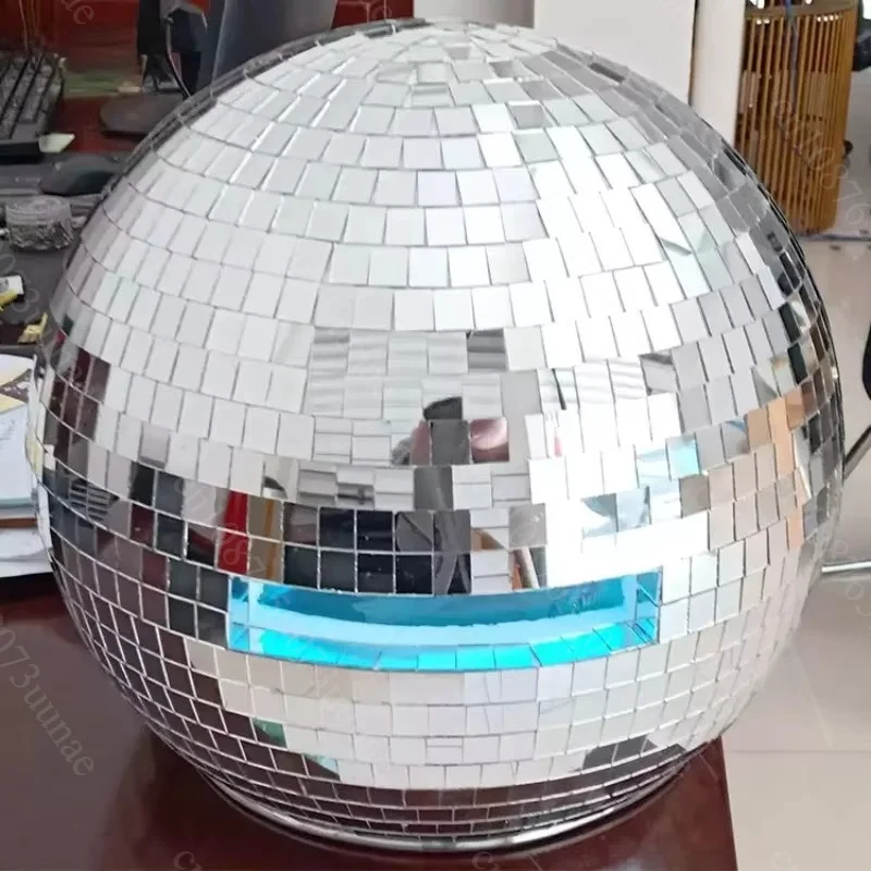 Glass Mirror Ball Helmet, Reflective Stage Performance Prop, Decorative Headdress for Show
