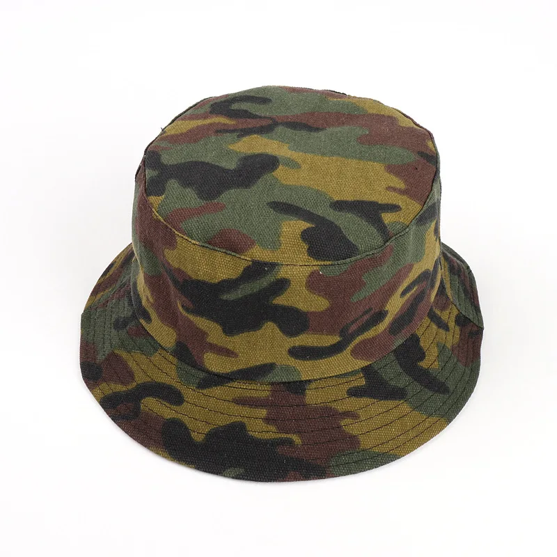 Outdoor Unisex Reversible Camo Digital Style Cotton Bucket Hats for Men Women Shade Soft Hip Hop Panama Fisherman Caps F205