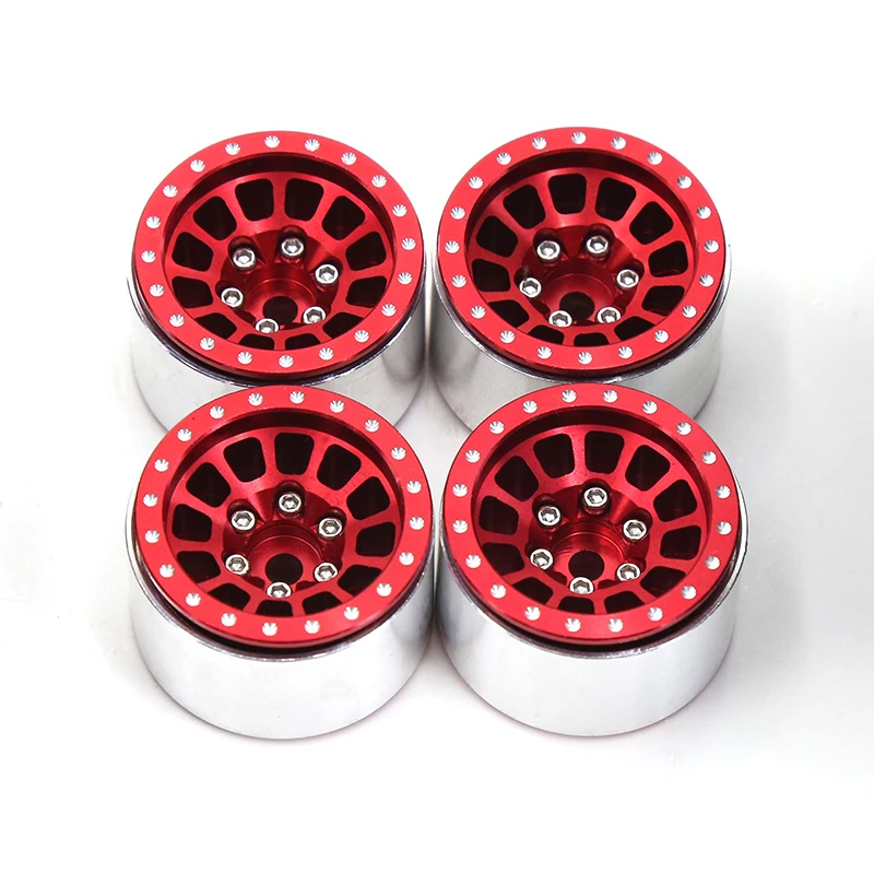 4PCS TRX4M 1 Inch Metal Wheels Upgrade Hub Rim for 1/18 RC Crawler Car Traxxas TRX4-M Defender Bronco Axial SCX24 FMS Upgrade