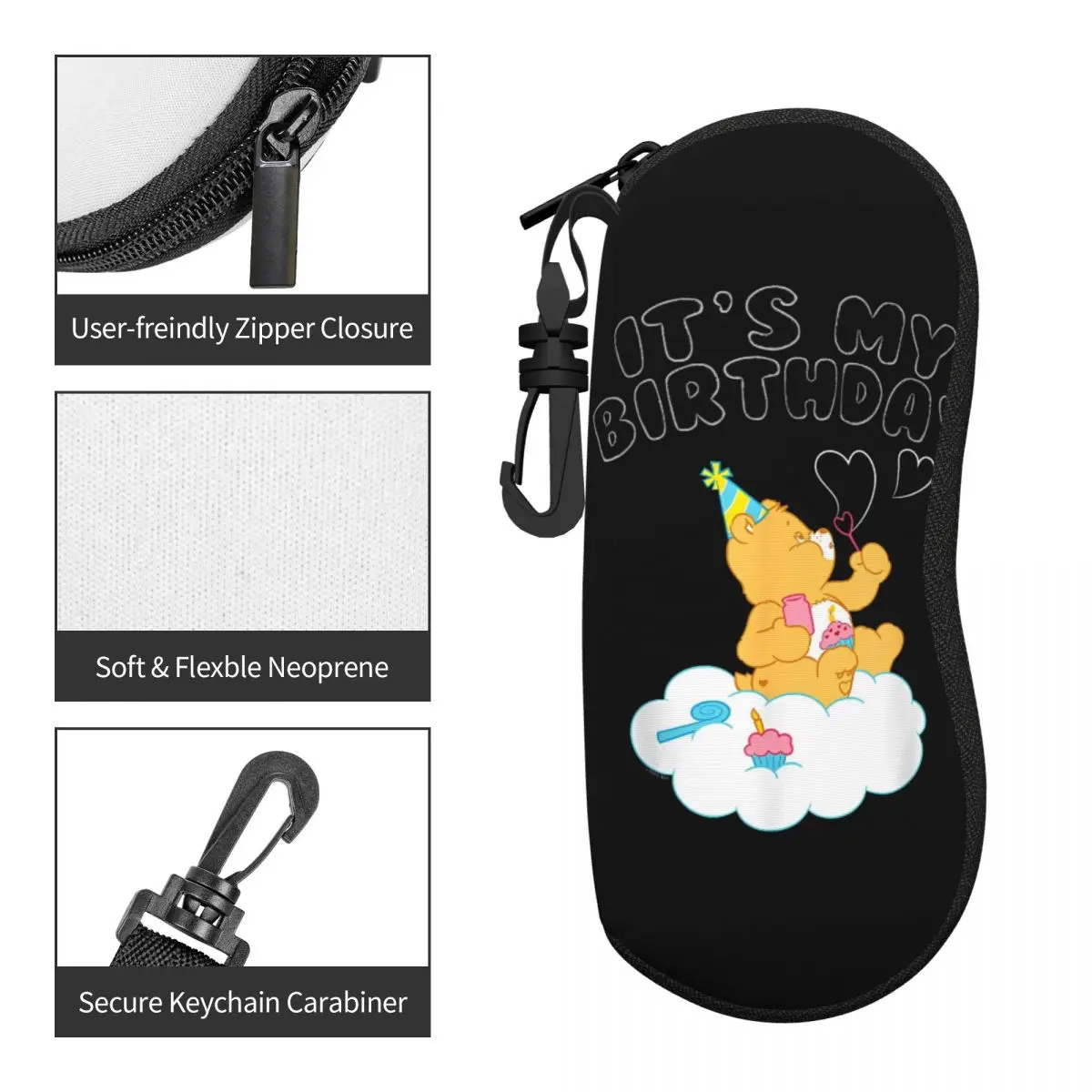 Care Bears È il mio compleanno Custodia per occhiali Uomo Donna Protezione da lettura alla moda Contenitore per occhiali affascinante