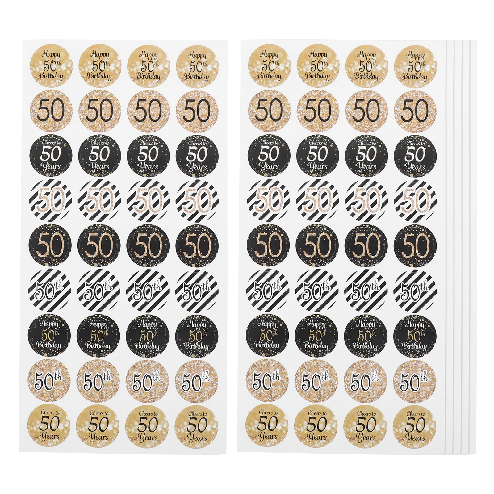 

216Pcs Birthday Sticker Set 50Th Theme Decorative Decals for Food Wrapping Gift Tags Party Favors Photo Props Strong Adhesion