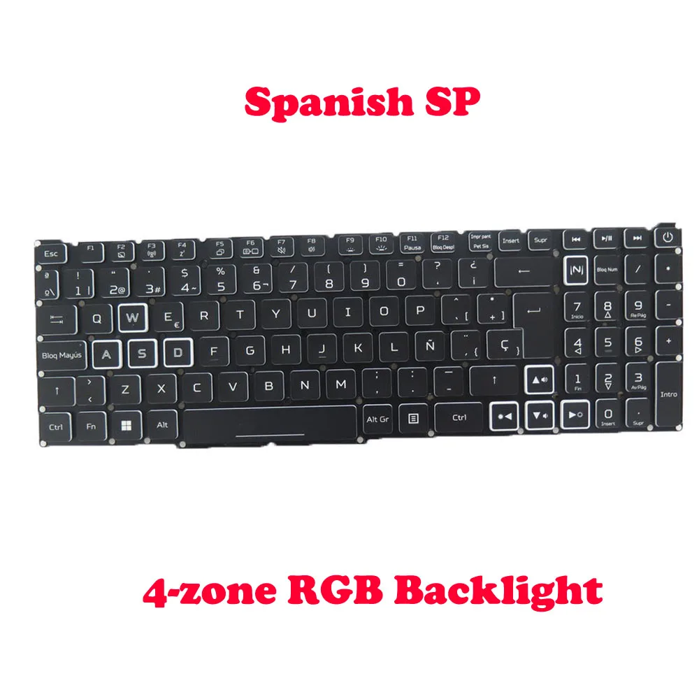 Colourful Backlit RU LA SP Keyboard For ACER For Predator Helios 300 PH315-52 PH315-52-51X2 PH315-52-52MX US United Kingdom UK