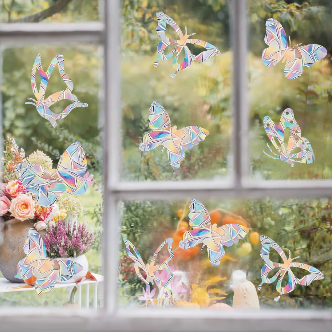 Schmetterling Sonnenfänger Fensteraufkleber Pilz Blatt gebeizt Regenbogen Prisma Glas Wandaufkleber Kinderzimmer Home Dekoration Suncatcher
