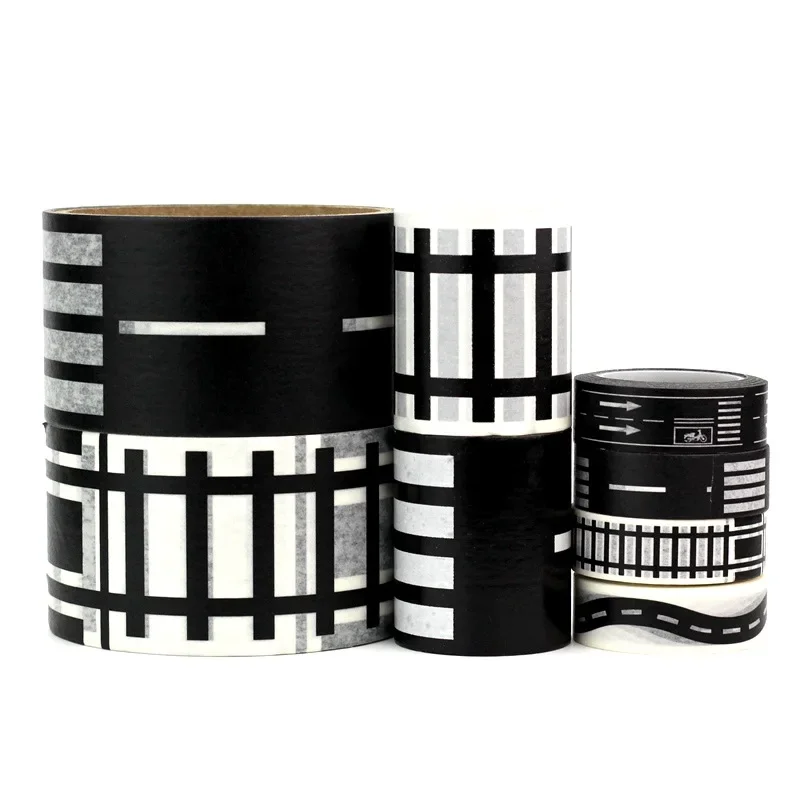 모래 테이블 건축 장면 레이아웃/도시 풍경 풍경/디오라마를 만들기 위한 Diy 모델링 고속도로 도로 스티커 테이프 재료 1개