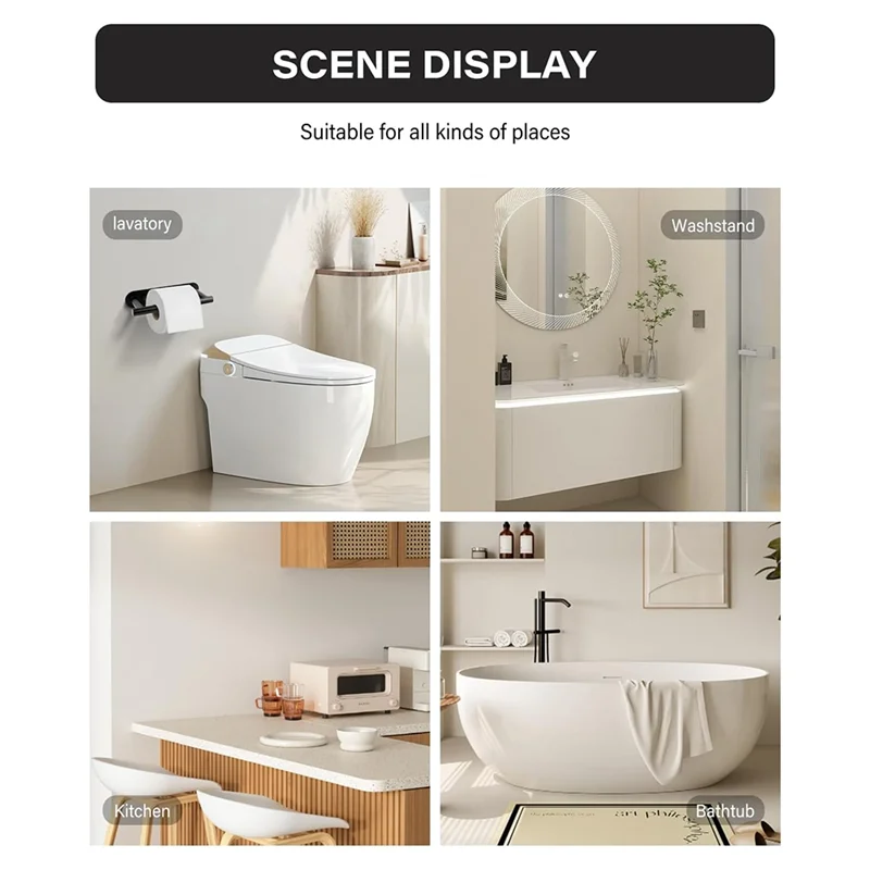 F-3C Tempat Tisu Toilet, Tempat Tisu Toilet Berperekat Tempat Tisu untuk Kamar Mandi Dipasang Di Dinding atau Baja Tahan Karat Berperekat