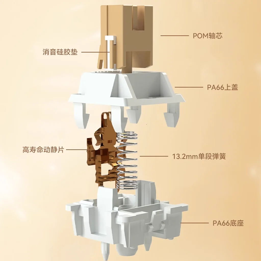 Outemu Silent Switch Cream Yellow Pro Switches Mechanical Keyboard Tactile Lubed 5 Pin Custom RGB Mx PC Office Mute Switches