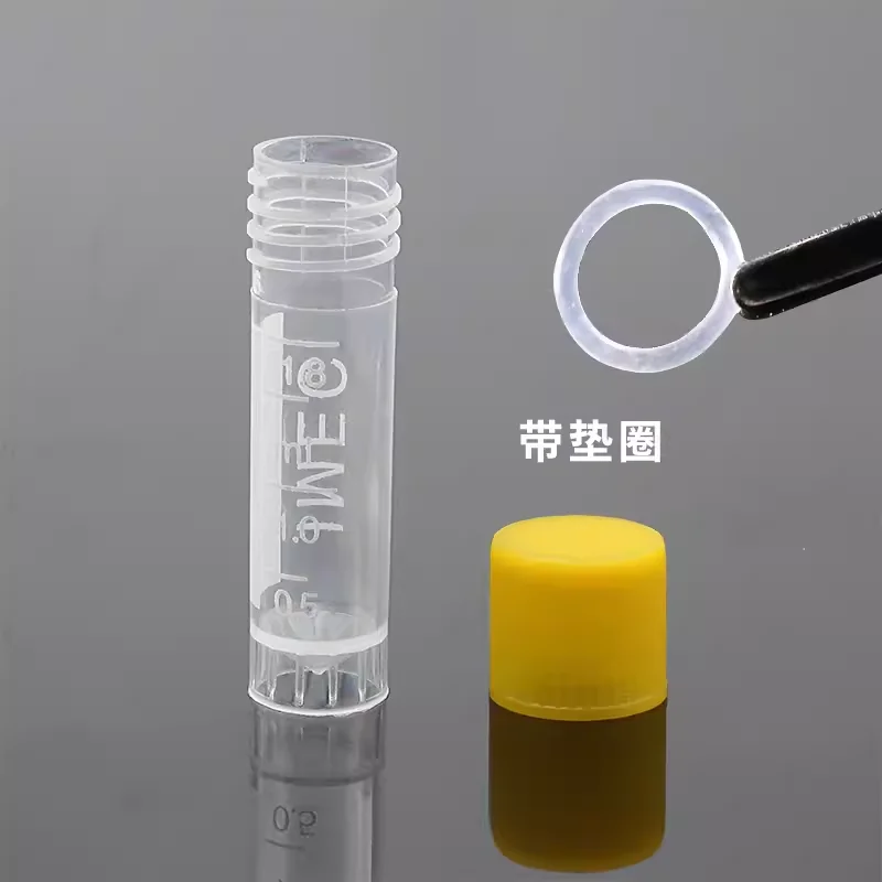 냉동 보존 튜브 보관 튜브, 눈금 플라스틱 병 충전 병 포함, 1.8ml, 2ml, 로트당 100 개