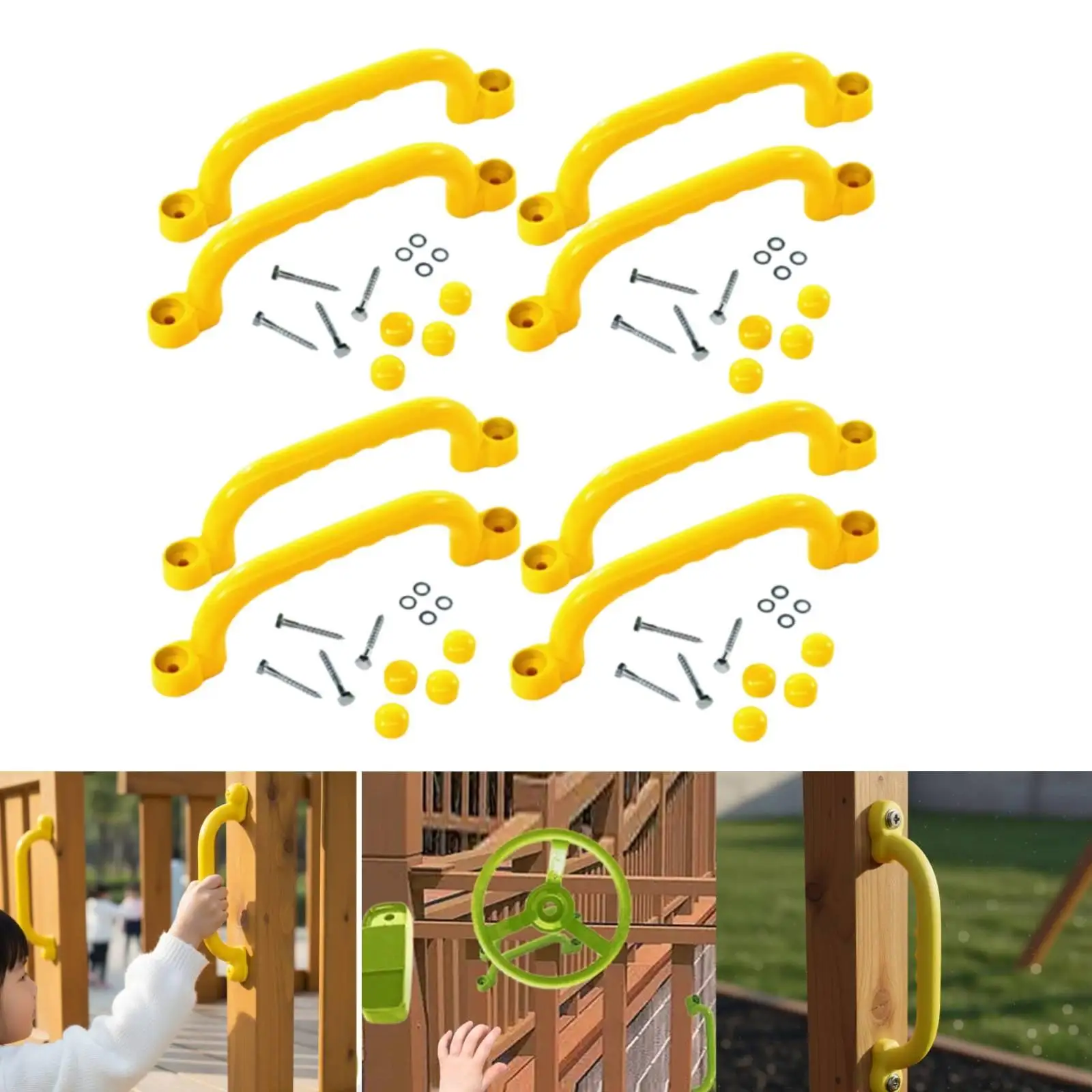 Kids Playground Climbing Accessories Grab Handle Grips Weather Resistant for Outdoor Playset Backyard Tree House Garden