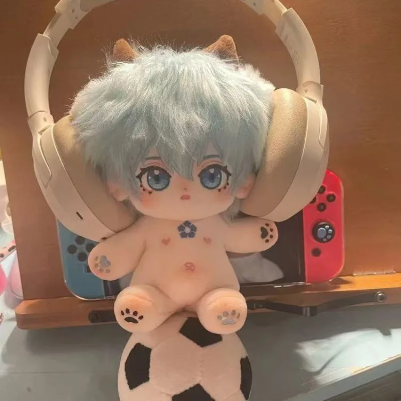 

20CM BLUE LOCK Hikari Plush Doll Toys with Skeleton Replacement Clothes Stuffed Cosplay Kawaii Ears Festival for Friends Gift