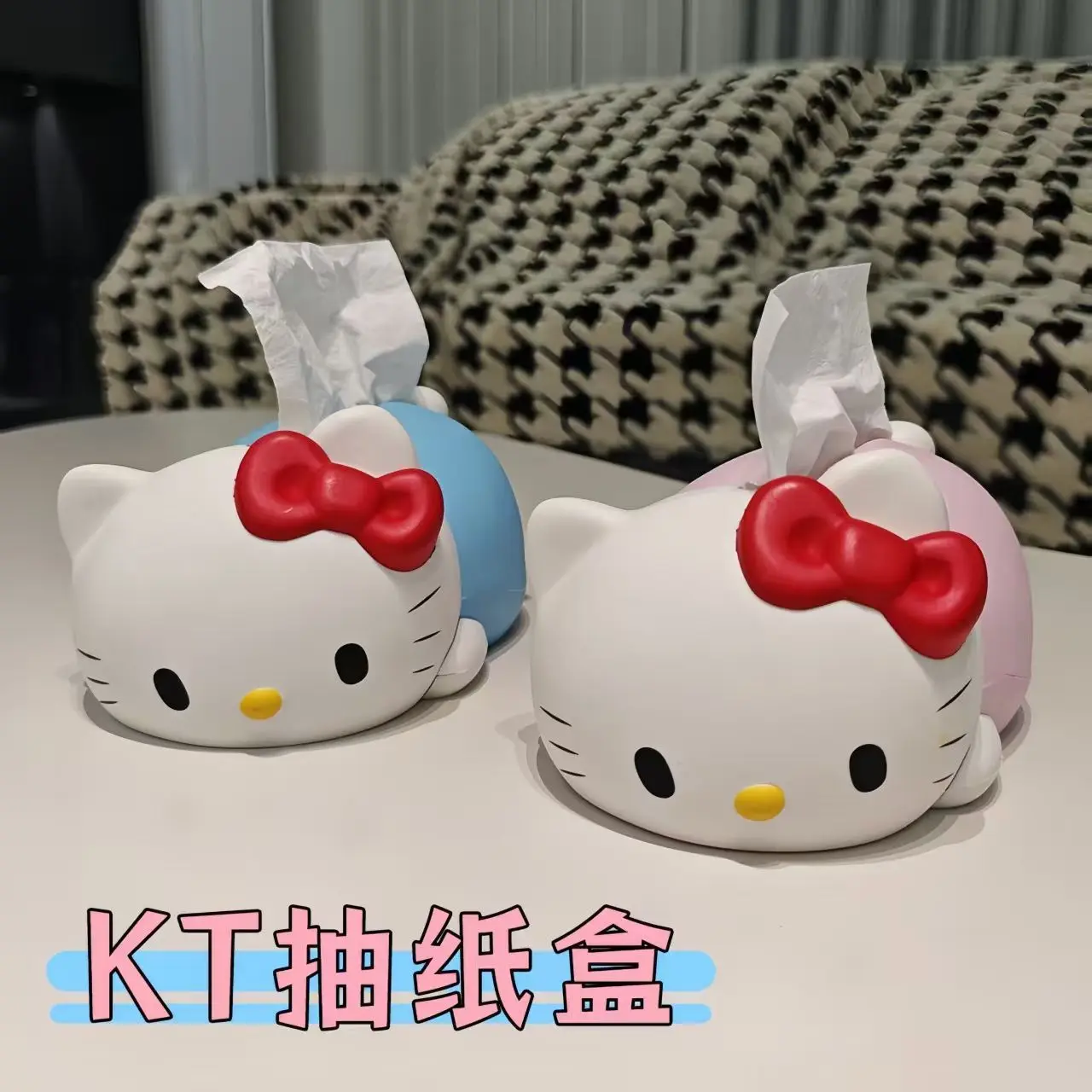 Hello Kitty Cute Tissue Box Storage Living Room Tissue Case Desktop Home Napkin Cartoon Girl Table Decoration Organizer Holder view 3