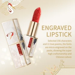 CATKIN Dreamworld Carving Lipstick, Waterproof Long Lasting Satin Nourish Moisturizing Smooth Soft 0.13 Ounce-Chinese Style