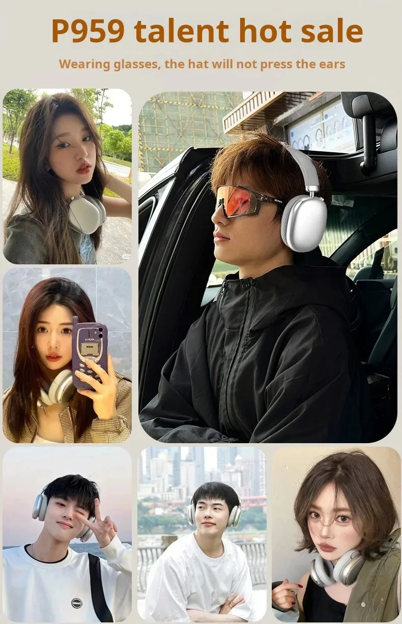 P959 Air Max سماعة لاسلكية تعمل بالبلوتوث سماعات إلغاء الضوضاء ميكروفون داخل الأذن سماعات الألعاب الرياضية مناسبة لسماعات IOS