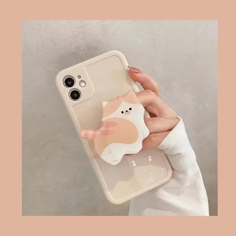 Cute Cartoon Mobile Phone Bracket Retractable Kitten Multifunctional forHolder Stand Grip Tok Phone Accessories