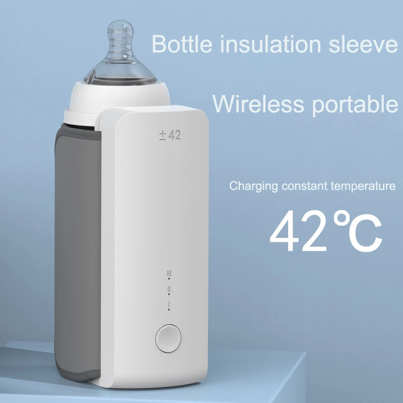 USB Recarregável Baby Bottle Warmer, 6 Níveis de Exibição de Ajuste de Temperatura, Alimentação Materno, 5200mAh