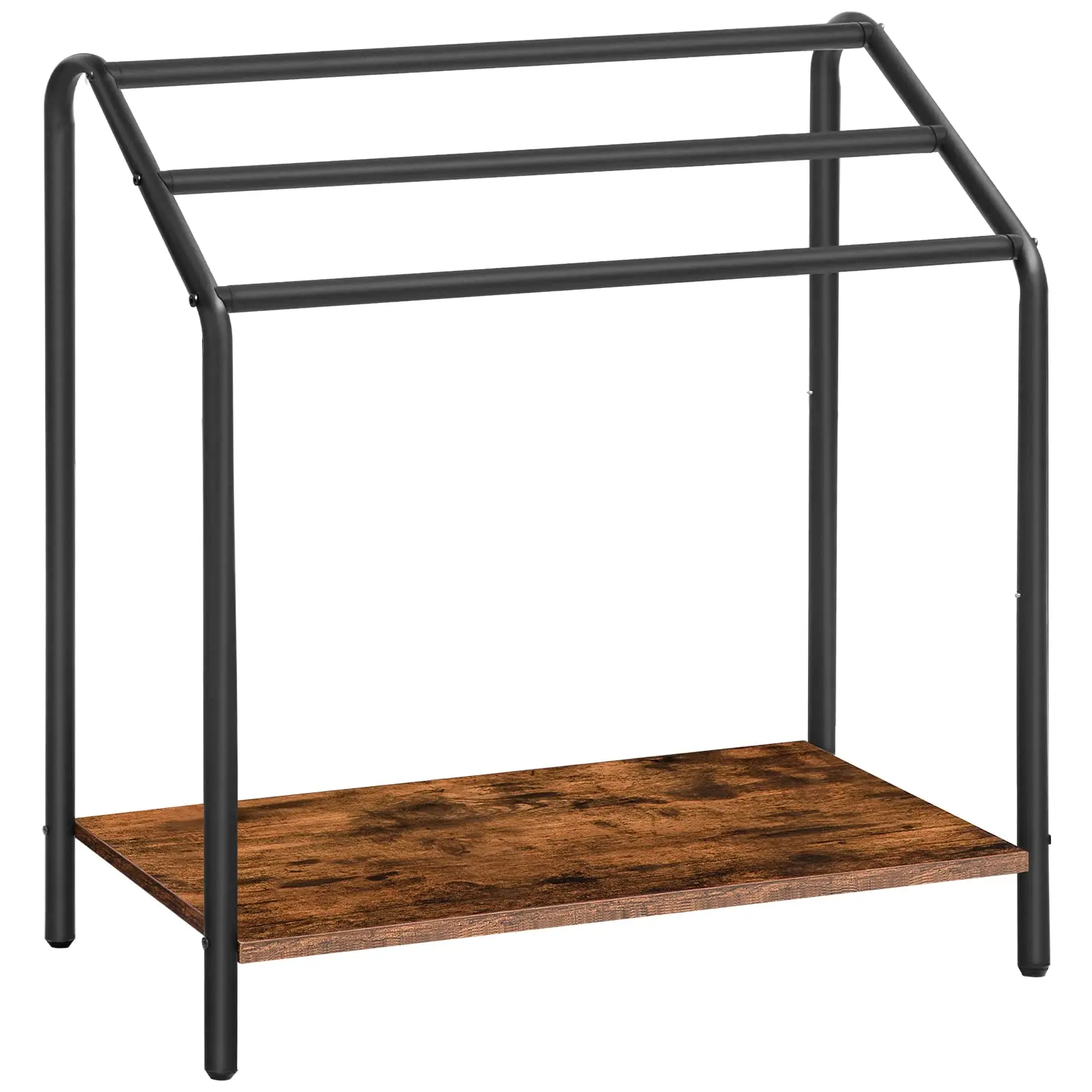 

Freestanding 3 Tier Towel Rack With Wooden Shelf For Bathroom Living Room