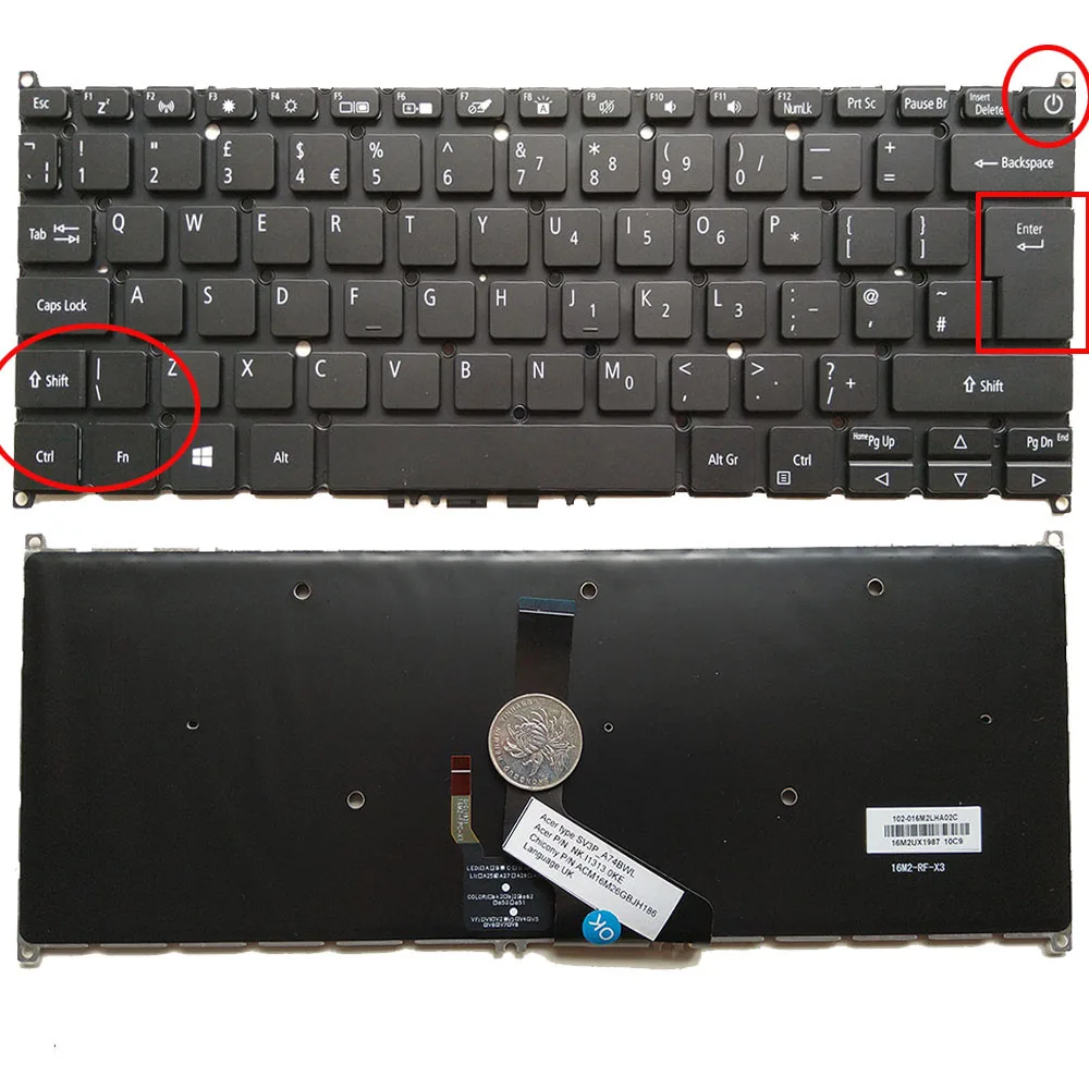 

UK Backlit Keyboard for Acer Swift 3 SF314-42 SF314-57 SF314-57G SF314-59 Swift 5 SF514-52 SF514-52T SF514-54G SF514-54T N17W3