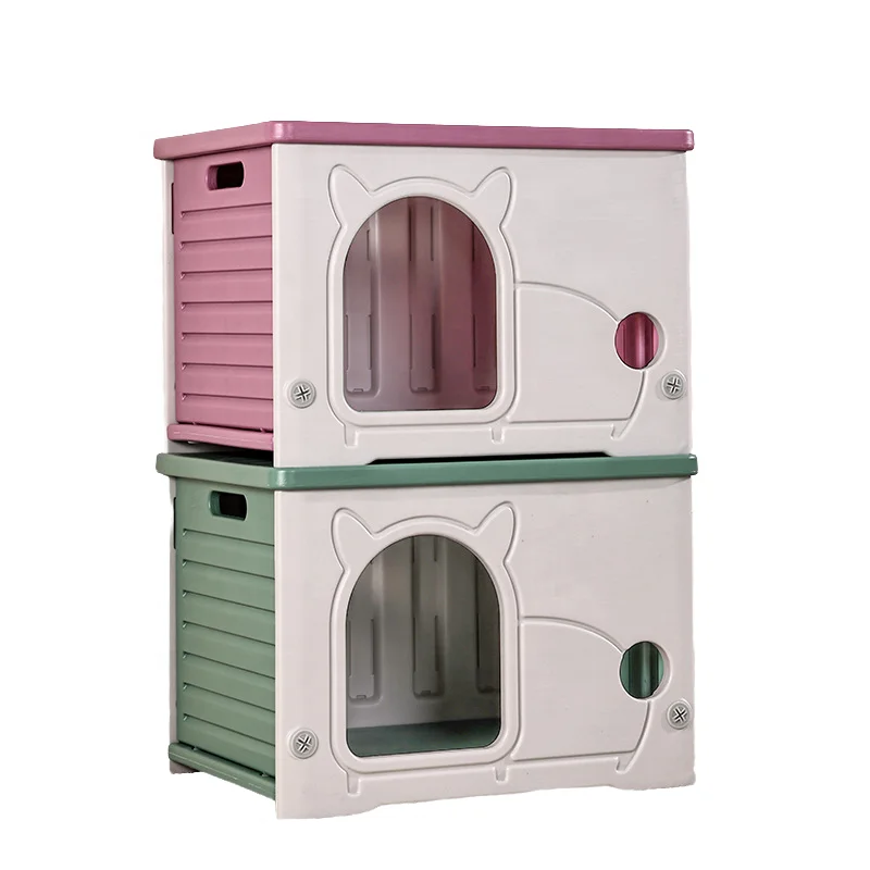 

Plastic Cat Cabinet Modern Fashion Indoor Outdoor Rainproof Sunproof Pet Villa House for Small Pets