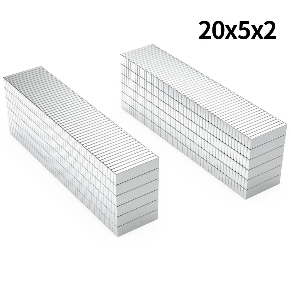 

20x5x2mm N35 Super Strong Neodymium Magnet Blcok NdfeB Powerful Permanent Magnetic imanes Refrigerator Magnets 20*5*2mm