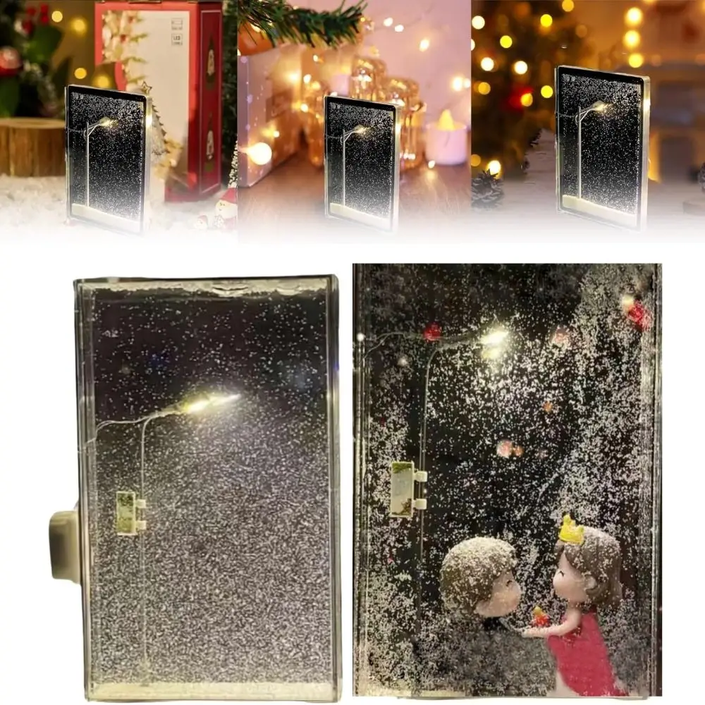 Handmade Snow Scene Night Light Christmas Gift Creative Snowy Night Street Lamp DIY Materials Snow Scenery Night Light