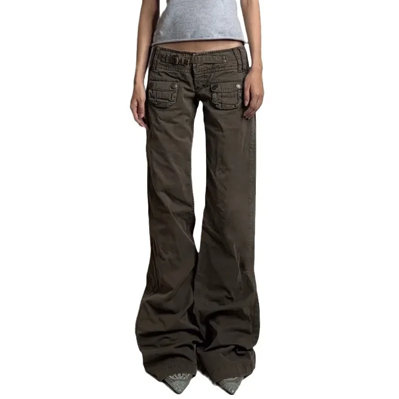 

Vintage Pocket Stitching Low-rise Jeans American Spice Straight Pants New Foreign Trade Pants