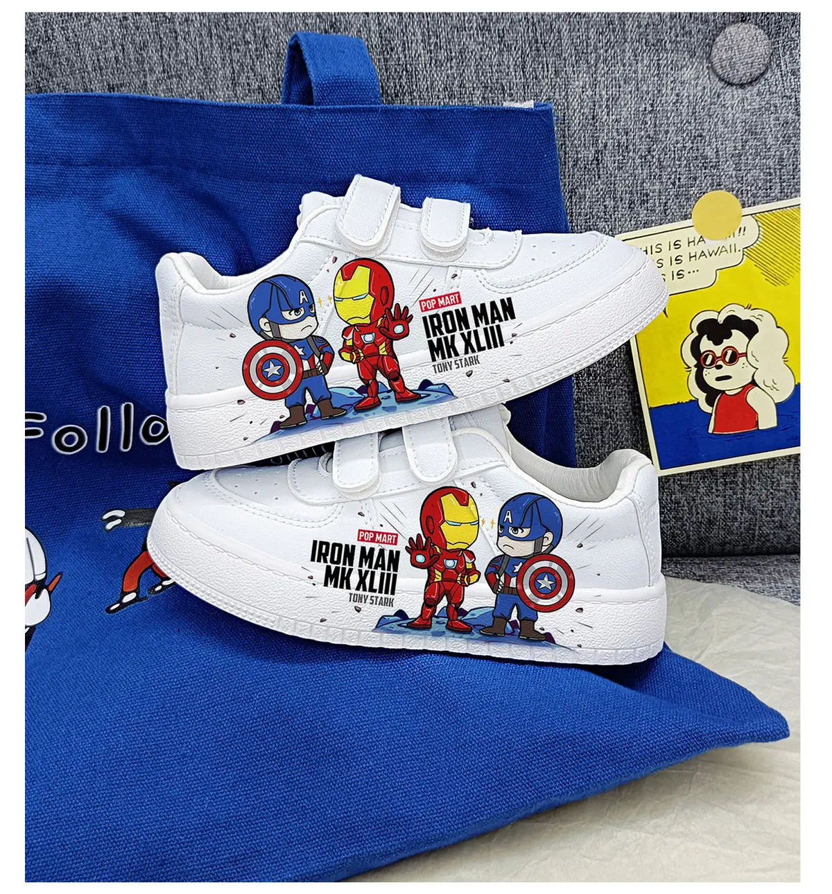 Disney Kids Sport Shoes 2024 New Children Tennis Shoes Cartoon Heros Casual Sneakers Boys White Shoes Running Shoes Size 25-38