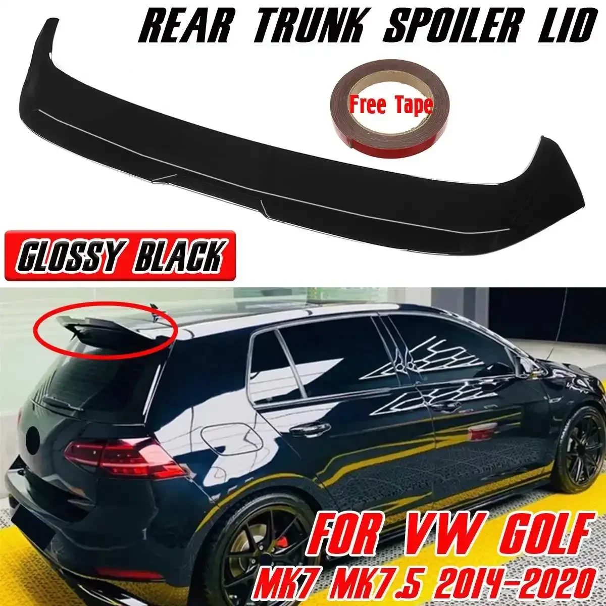 MK7 MK7.5 Spoiler Wing Lip OS Style Car Rear Trunk Spoiler Wing Lid Extension Protector Wing For VW For Golf MK7 MK7.5 2014-2020