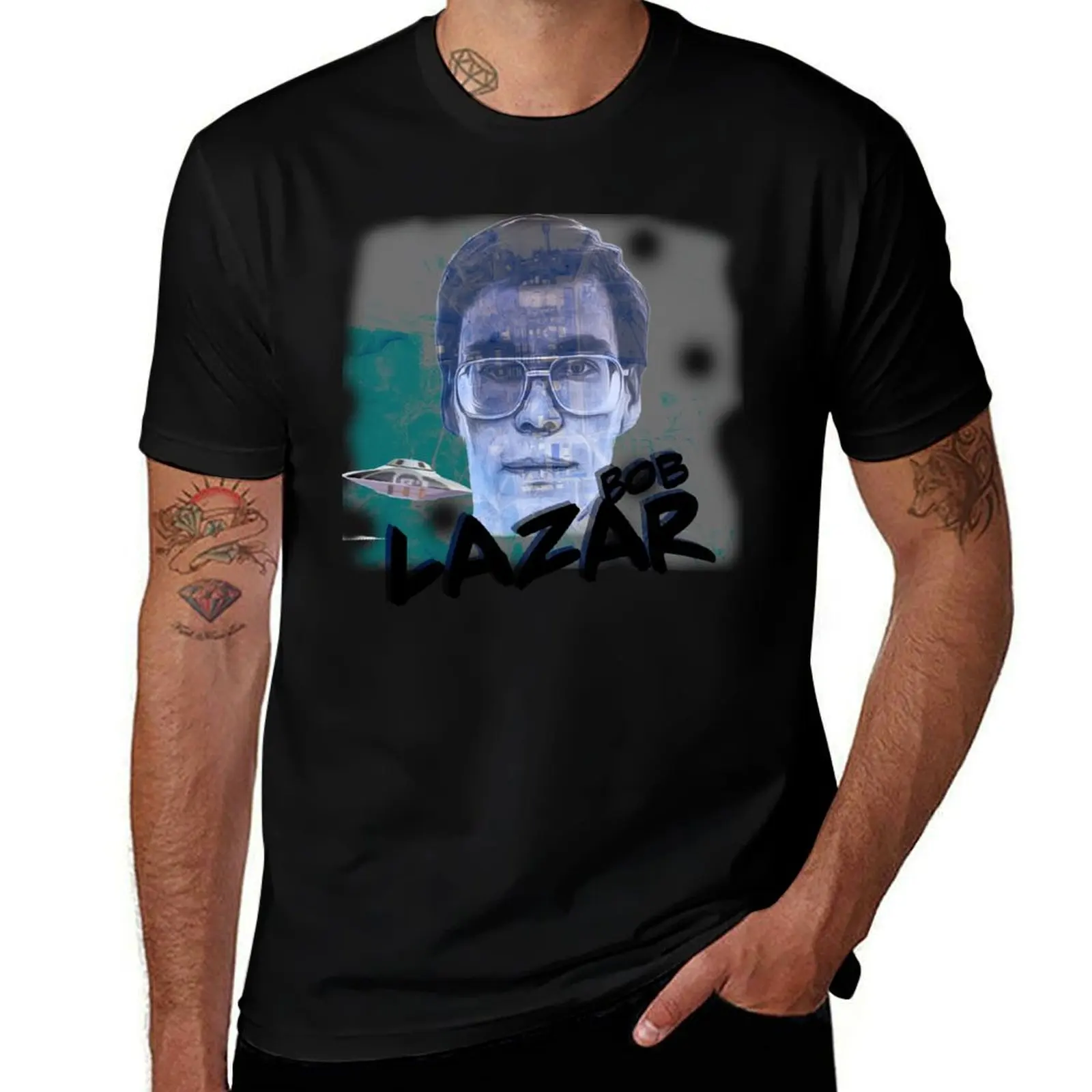 

bob lazar area 51 print T-Shirt Cool Feeling Summer Tee Shirt