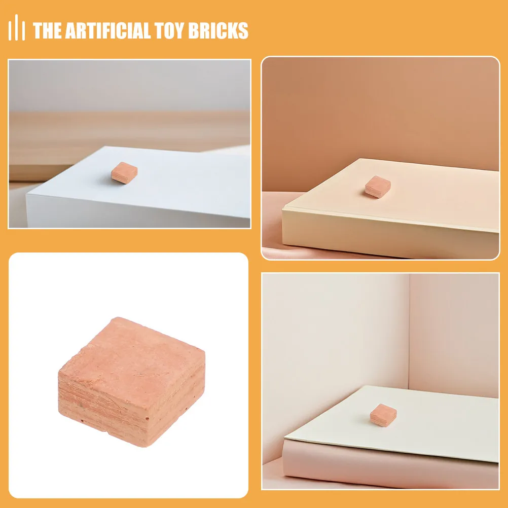 30Pcs 미니 붉은 벽돌 시뮬레이션 미니어처 벽돌 DIY 하우스 빌딩 점토 벽돌 마이크로 풍경을위한 인공 장면 액세서리