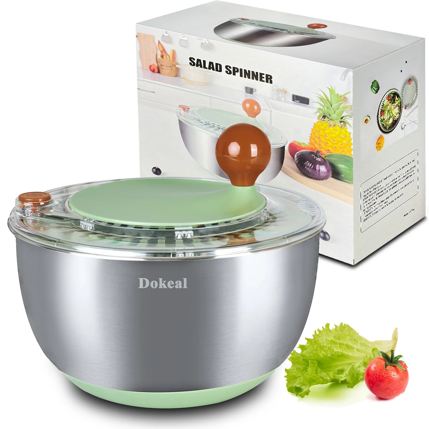 Salad Spinner - Centrifuga per Insalata in Acciaio Inox,