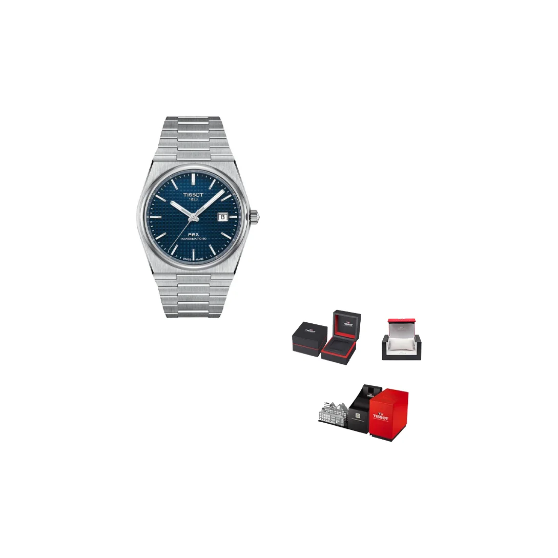 TISSOT PRX Automatic Mechanical Movement Men's Watches Watch 40mm Blue Dial Stainless Steel Watchband T137.407.11.041.00