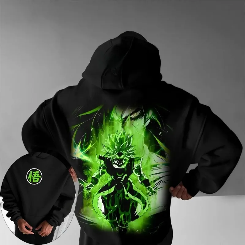 50th Dragon Ball Animation Broli Sudadera con capucha de algodón Otoño e Invierno para hombres y mujeres Nuevo Y2K Suelto Casual West Coast Suéter Top