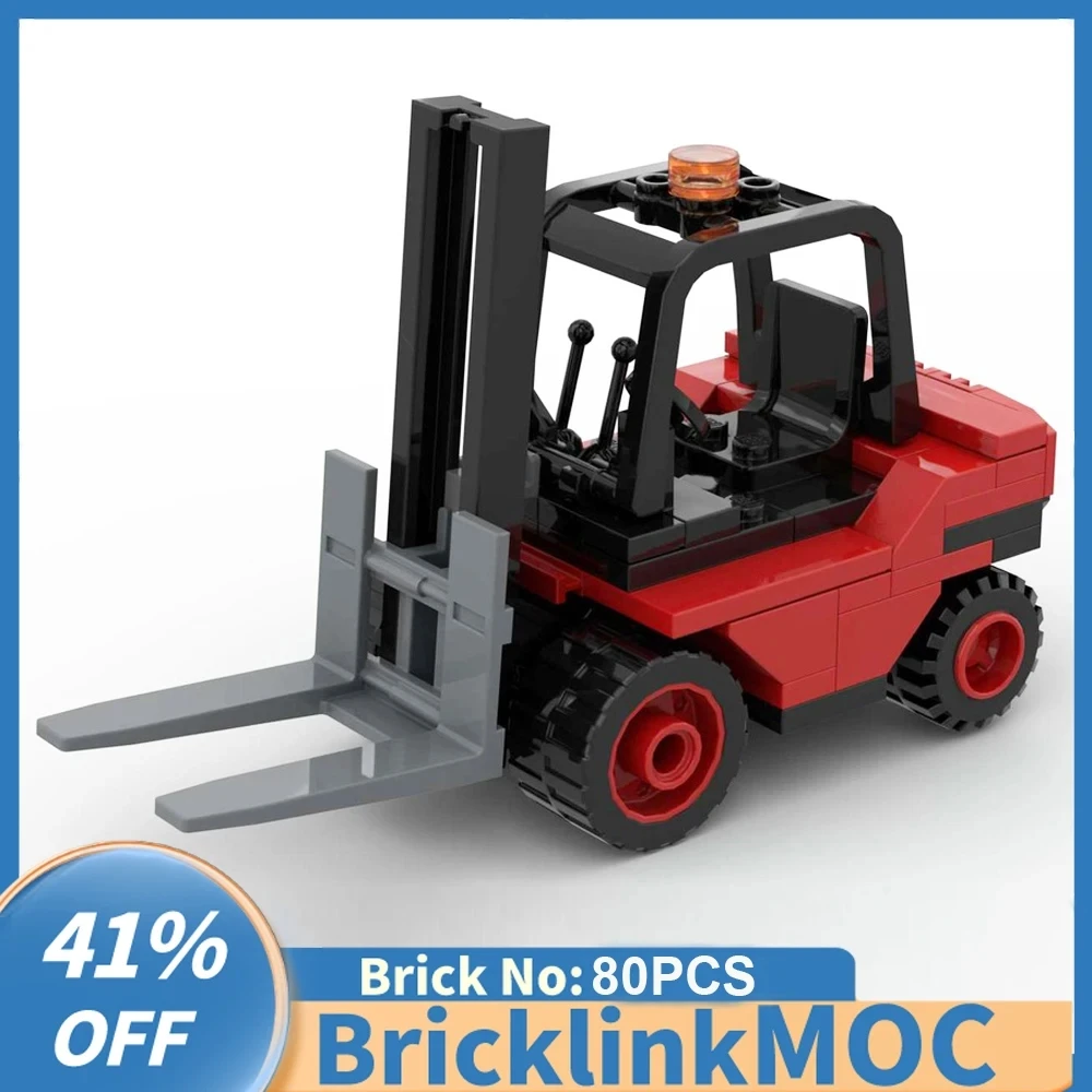 

NEW 80PCS MOC city Engineering Modular Industrial Lift Truck Forklift model DIY creative ideas Child Toy Gift technology Blocks