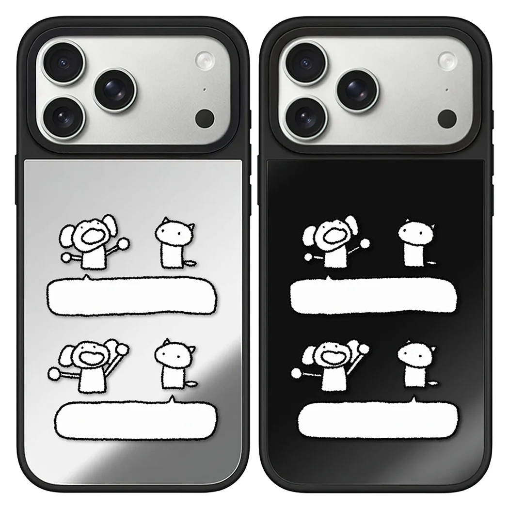 

Cartoon Dialog Box Mirror Surface Magnetic Case: Compatible With IPhone 17 16 15 14 13 12 Pro Max 17 Air