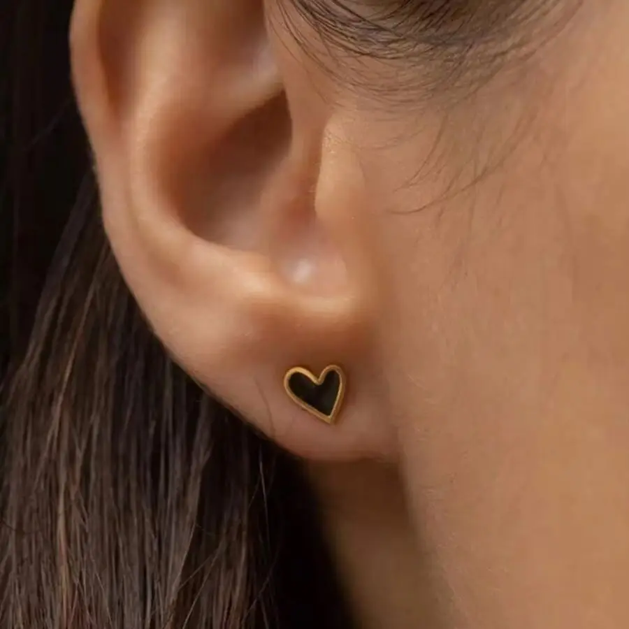 Minimalist Heart Shape Stud Earrings For Women Stainless Steel Aesthetic Earring Wedding Christmas Fashion Jewelry Accessories
